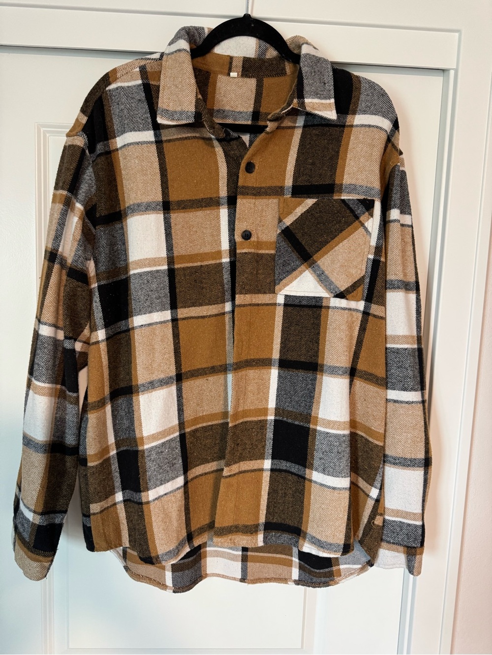 Men's Brown Plaid Button-Front Flannel Shirt